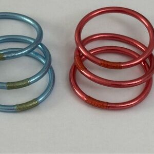Set of Blue and Pink Bangles Budhagirl  set of 6 shimmer small